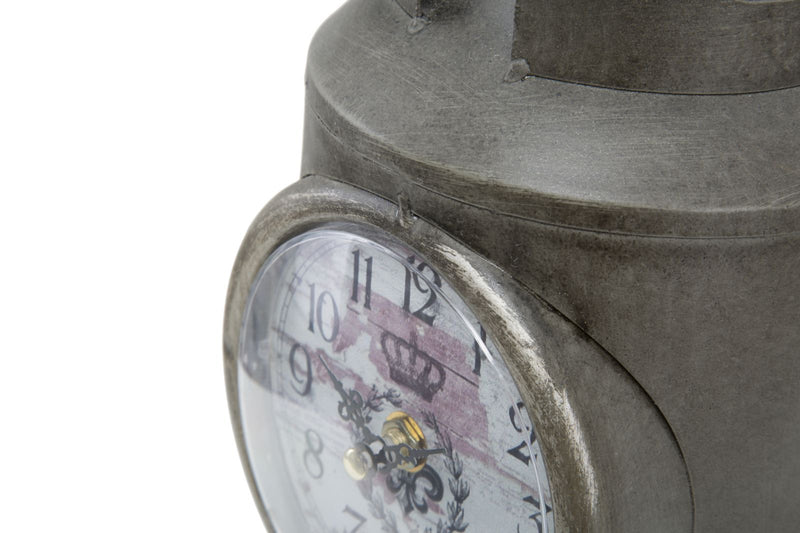 Orologio da tavolo design bombola in metallo stile industrial cm 15x14x26h