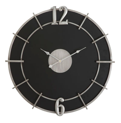 Orologio da parete rotondo moderno in legno e metallo cm Ø 60x4