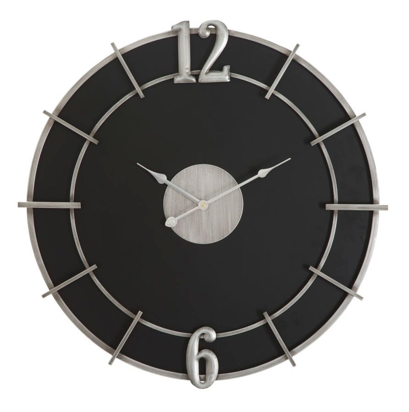 Orologio da parete rotondo moderno in legno e metallo cm Ø 60x4