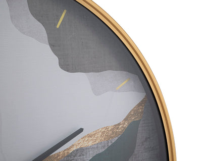 Orologio da muro tondo cornice dorata quadrante design astratto cm 60x6