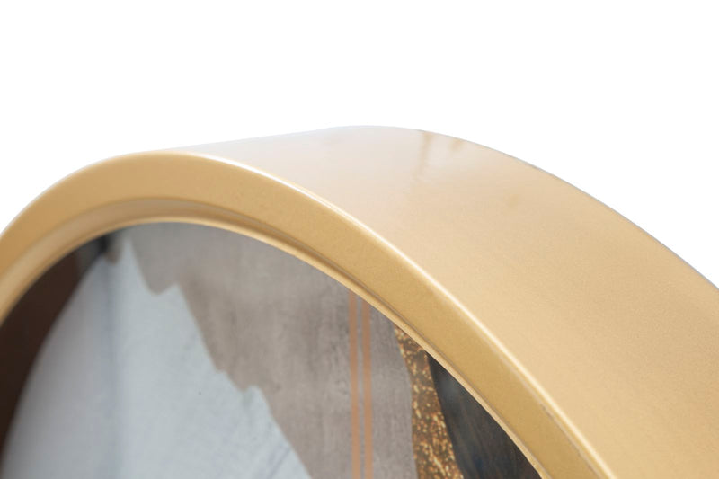 Orologio moderno da parete decorato cornice in metallo dorato cm 60x6