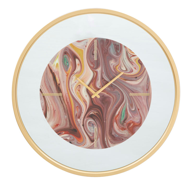 orologio design da parete con specchio quadrante in legno colorato