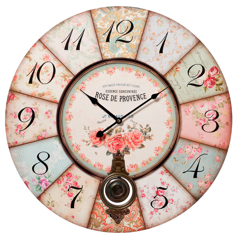 Orologio tondo da muro in con rose stile provenzale cm Ø 58