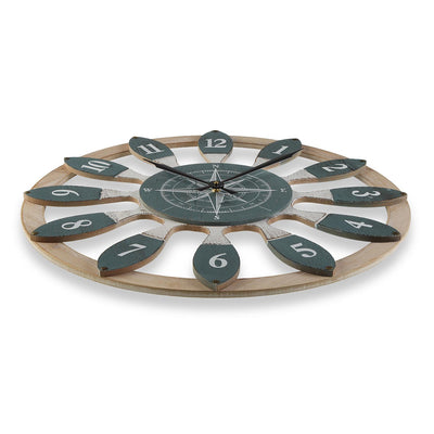 Orologio da muro tondo in legno stile industriale tema mare cm Ø 60x4