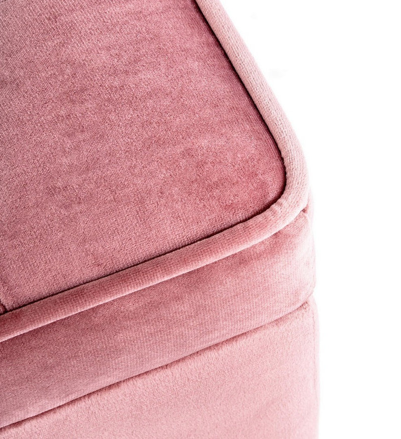 Set 2 pouf e panca contenitore rettangolare rivestimento in velluto  - vari colori