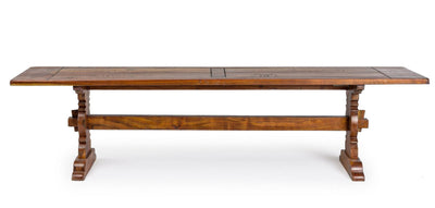 Panca classica in legno massello di acacia per tavolo da pranzo cm 178x41x48h
