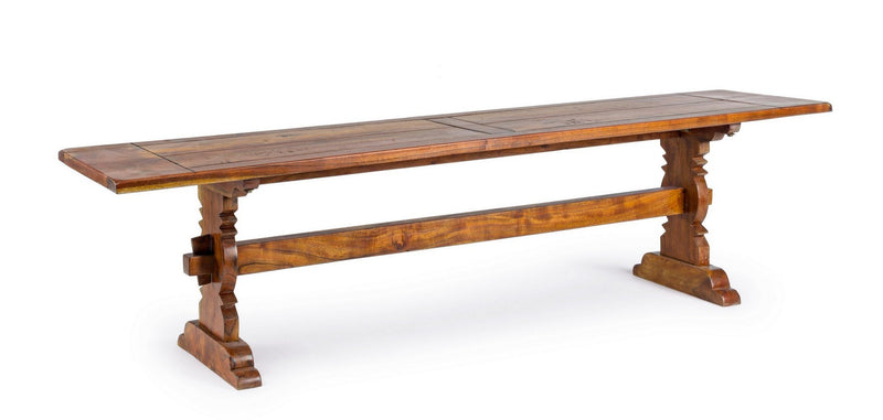 Panca classica in legno massello di acacia per tavolo da pranzo cm 178x41x48h