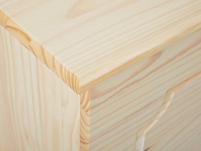 Clodovea - Panca contenitore in legno naturale stile classico cm 89x47x53h