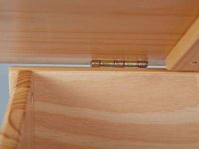 Clodovea - Panca contenitore in legno naturale stile classico cm 89x47x53h