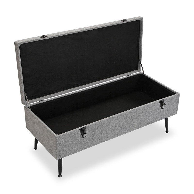 panca contenitore modello valigia lavorazione capitonnè colore grigio