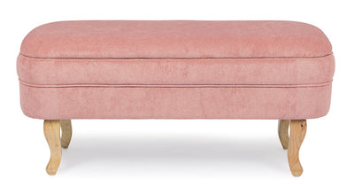 panca contenitore ovale in velluto a coste colore rosa