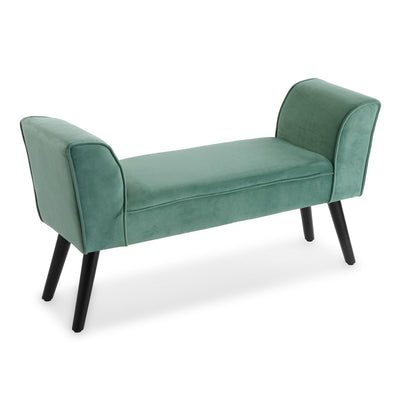 panca classica rivestimento in velluto colore verdino
