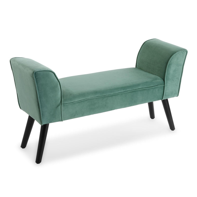 panca classica rivestimento in velluto colore verdino