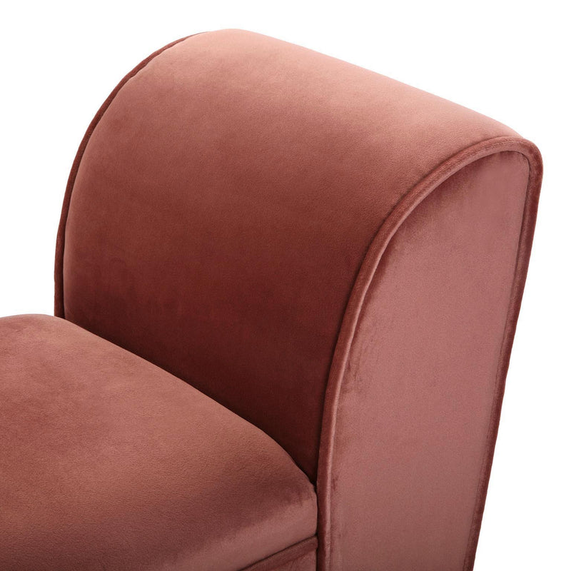 panca classica rivestimento in velluto colore rosa