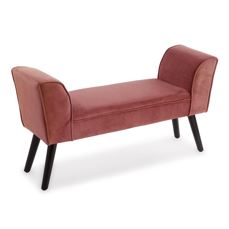 panca classica rivestimento in velluto colore rosa
