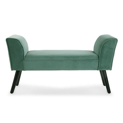 panca classica rivestimento in velluto colore verdino