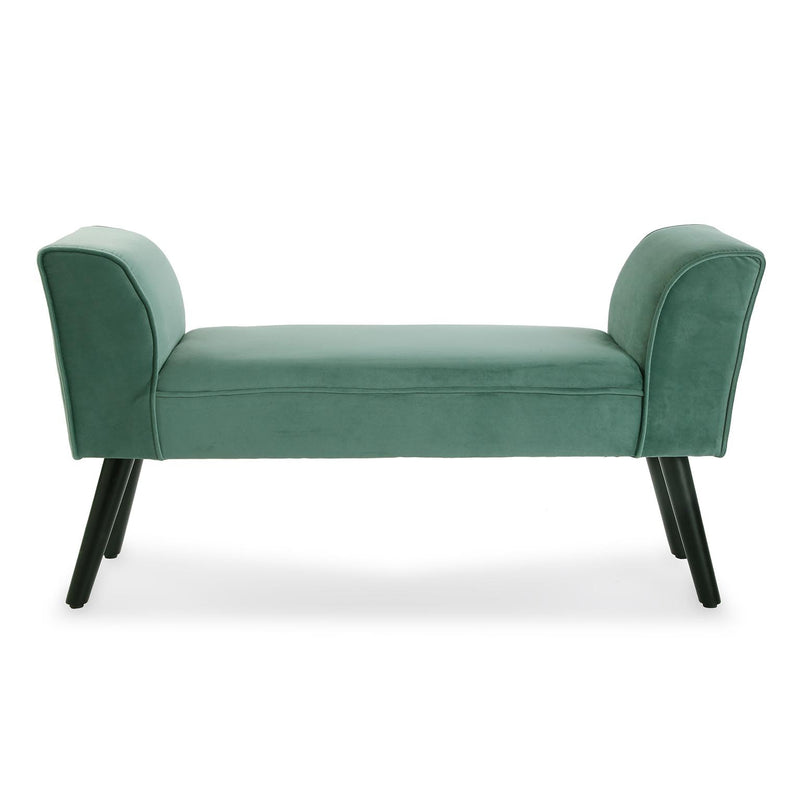 panca classica rivestimento in velluto colore verdino
