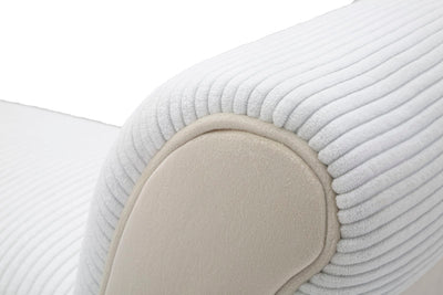panca classica rivestito in tessuto a costine colore crema