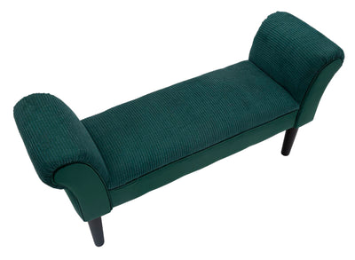 panca classica rivestito in tessuto a costine colore verde
