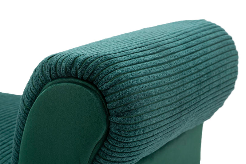 panca classica rivestito in tessuto a costine colore verde