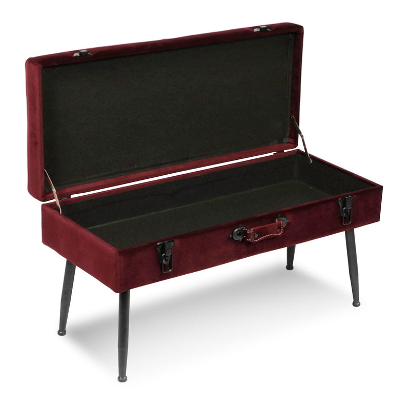 panchetta moderna valigia rivestimento in velluto colore bordeaux