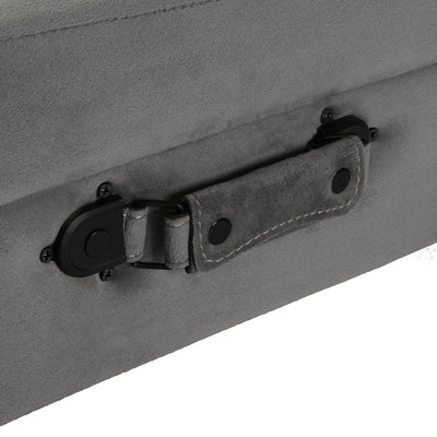 panchetta moderna valigia rivestimento in velluto colore grigio scuro