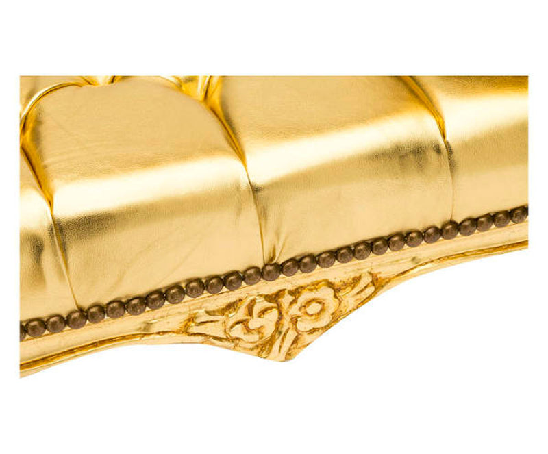 divanetto barocco legno oro pelle oro