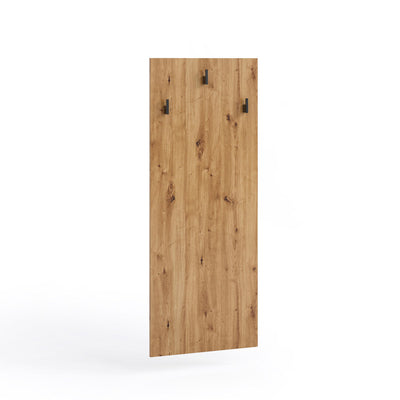 pannello verticale con 3 ganci in legno naturale