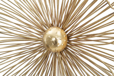 Pannello design decorativo in metallo colore oro 3D con fiore cm 60x8x54h