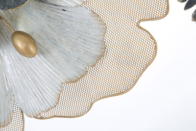pannello decorativo in metallo con fiori in metallo 3D