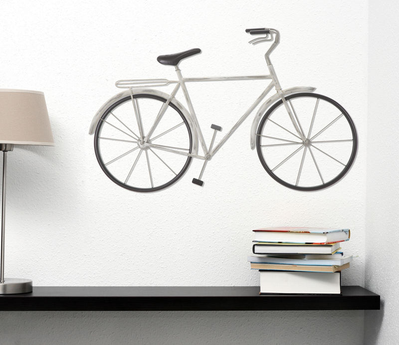 Pannello decorativo da parete in metallo modello bici cm 99x5x61h