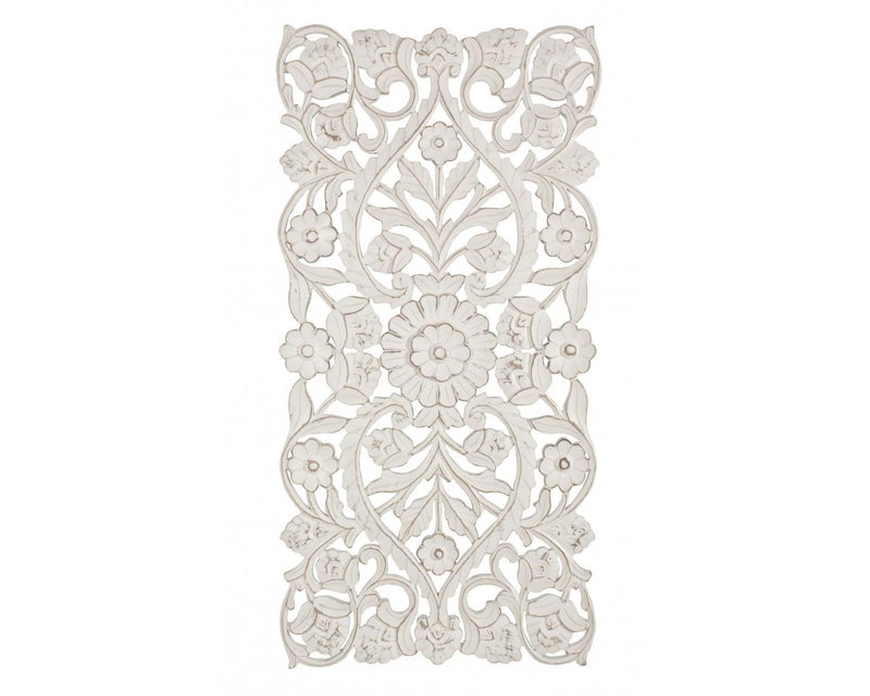 Vishal - Pannello decorativo da parete classico shabby in legno cm 120x2x60h - vari colori