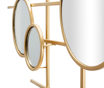 Pannello decorativo moderno con specchi in metallo dorato cm 114x4x61h