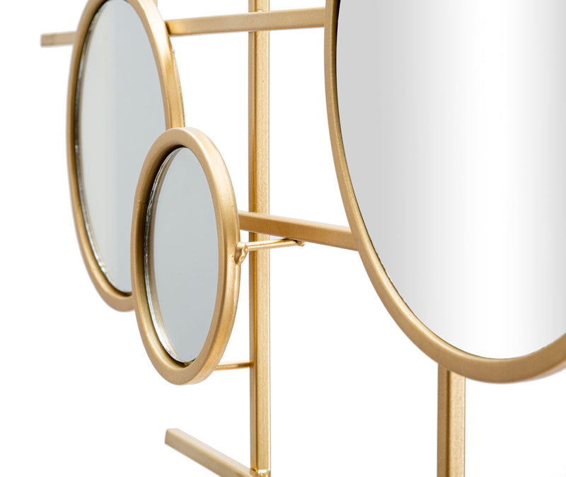 Pannello decorativo moderno con specchi in metallo dorato cm 114x4x61h