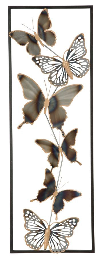Farfalle - Pannello decorativo in ferro da parete cm 31x2,5x90h