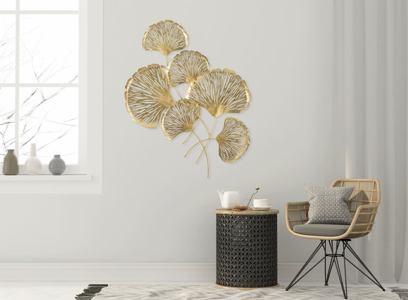Pannello decorativo da parete moderno in metallo colore oro cm 78x5x101h