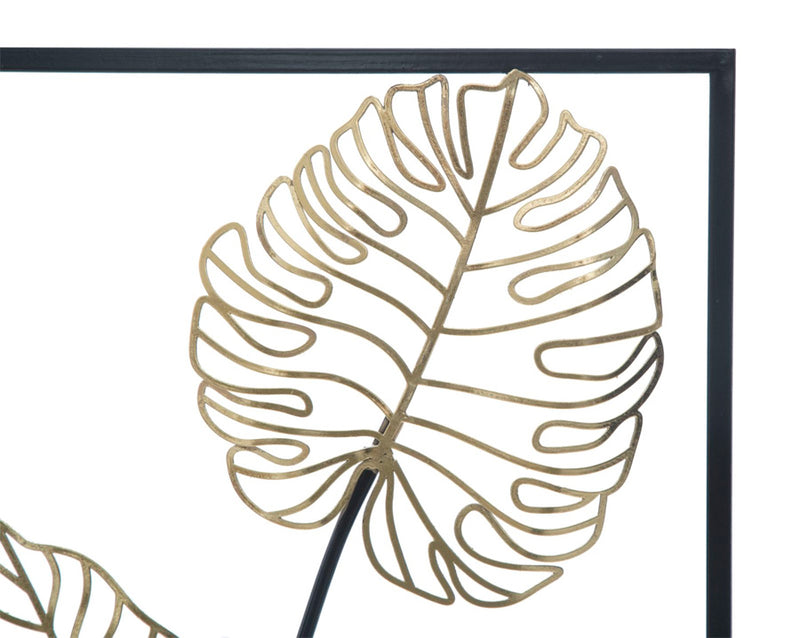 Pannello verticale da muro in metallo colore oro e nero design moderno cm 31X2X90h
