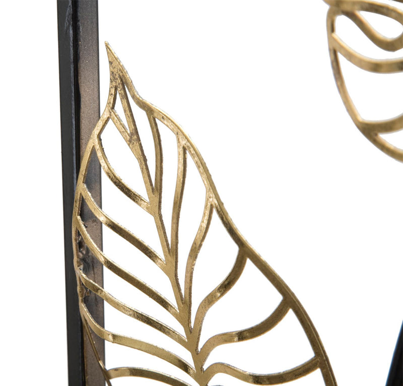 Pannello verticale da muro in metallo colore oro e nero design moderno cm 31X2X90h