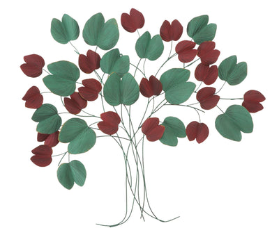 pannello decorativo in metallo modello albero con foglie colorate