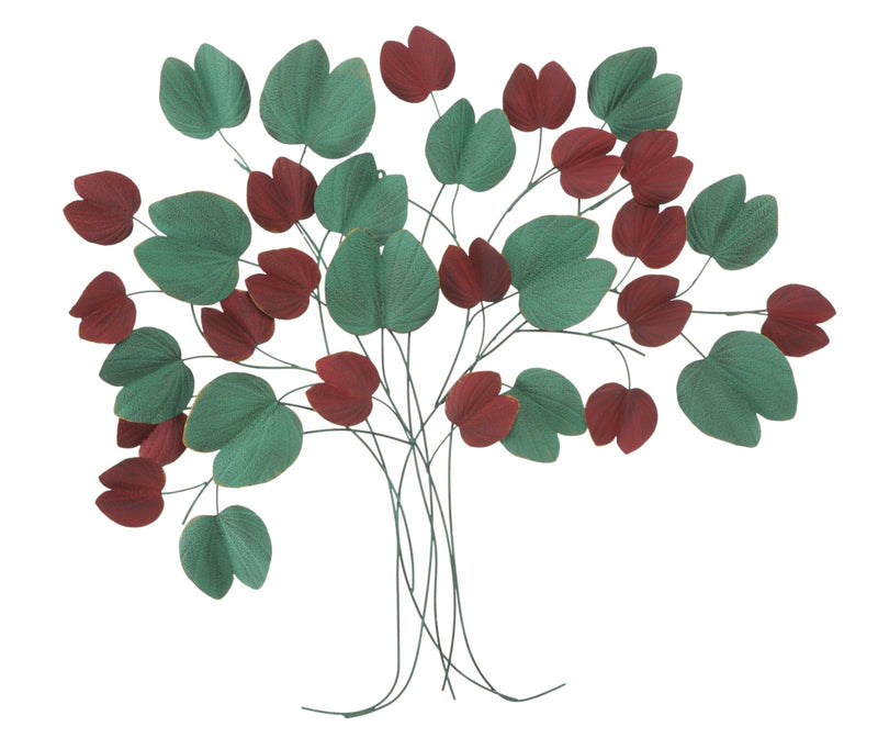 pannello decorativo in metallo modello albero con foglie colorate