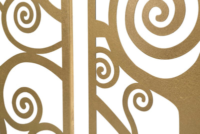 Pannello per parete set 3 pezzi in metallo dorato albero della vita cm 165x2x110h