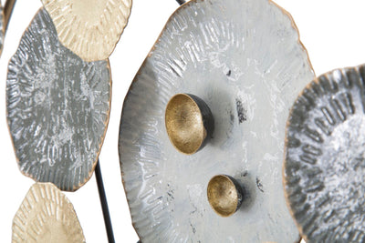 Pannello moderno da parete astratto per parete in metallo cm 92x5x50h