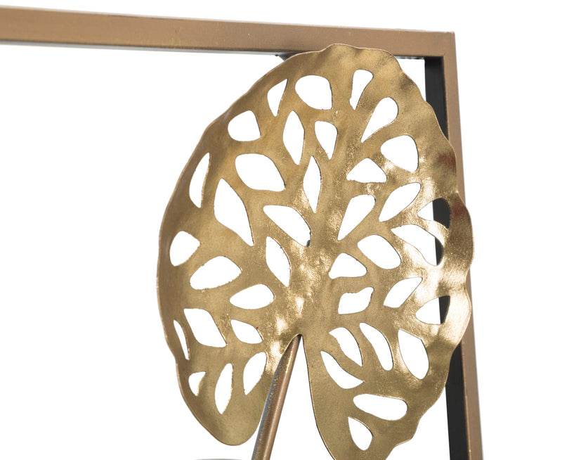 Pannello moderno da parete decorativo quadretto in metallo 3D cm 31x5x90h