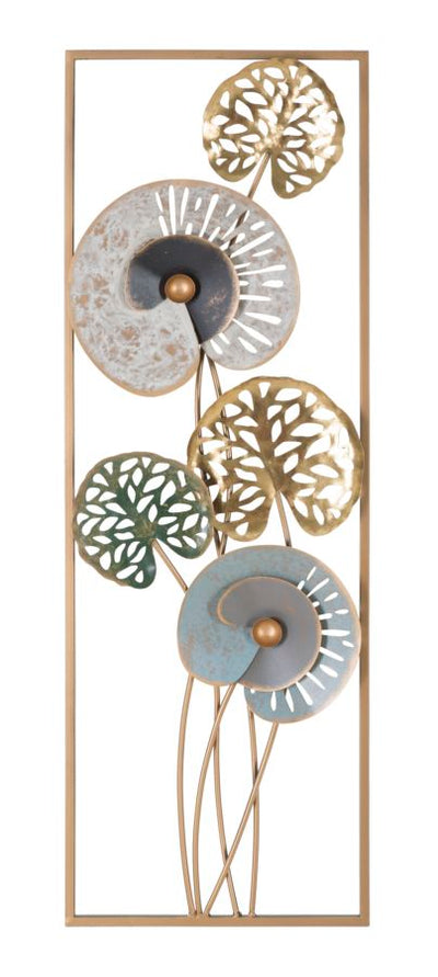 Pannello moderno da parete decorativo quadretto in metallo 3D cm 31x5x90h
