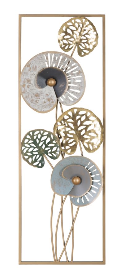 Pannello moderno da parete decorativo quadretto in metallo 3D cm 31x5x90h