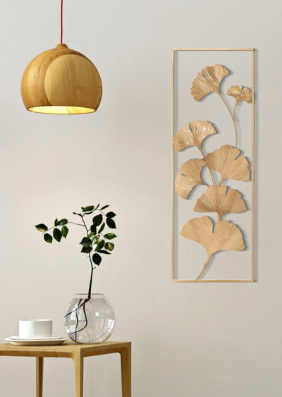 Pannello decorativo verticale con cornicetta in metallo dorato cm 31x4x89h