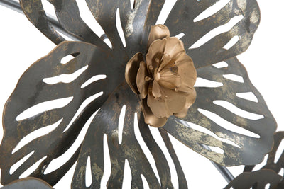 Decorazione moderna da parete in metallo con fiori cm 140x10x74h