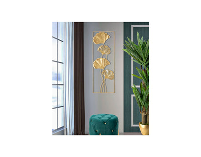 Pannello decorativo da muro in metallo colore oro design moderno cm 31X3X90h