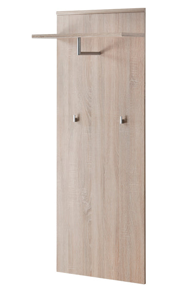 Pannello guardaroba in legno con asta appendiabiti e ganci cm 60x32x157h