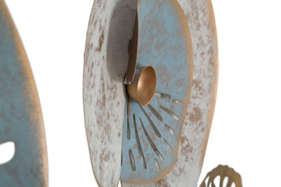 Pannello decorativo moderno in metallo 3D con fiori cm 70x5x102h